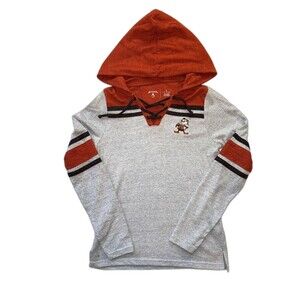 Antigua Cleveland Browns Lace Up Hoodie Women S Gray Retro Brownie The Elf Small